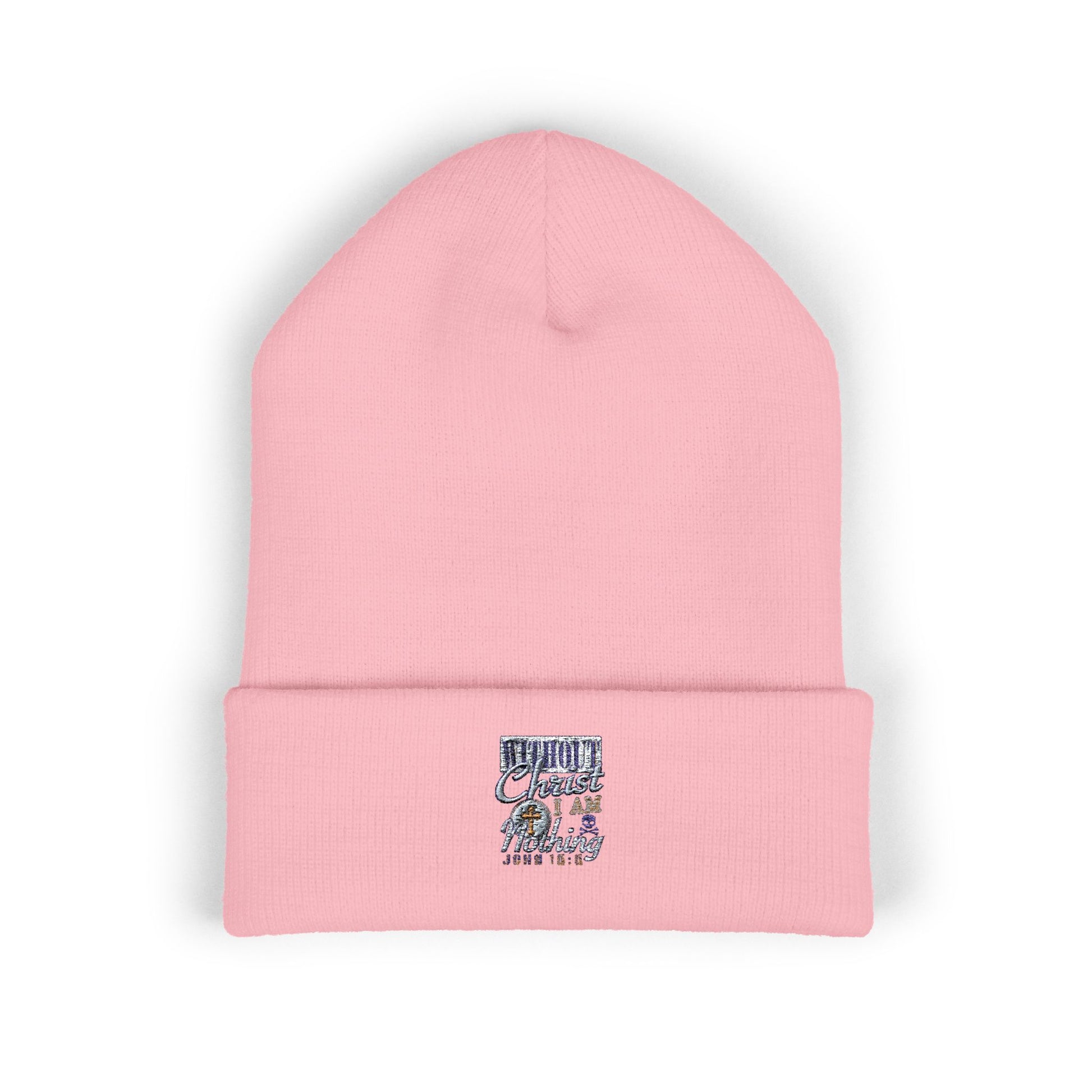 Embroidered Classic Beanie - 'Without Christ I'm Nothing'