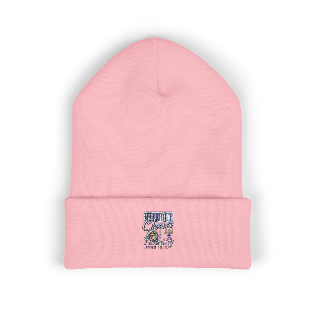 Embroidered Classic Beanie - 'Without Christ I'm Nothing'